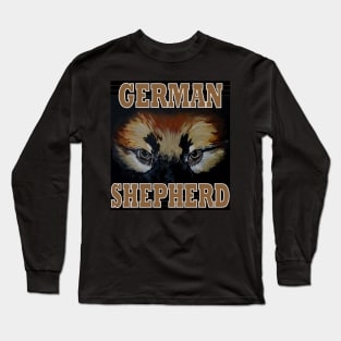 Eyes of the German Shepherd Dog Face GSD Owner Breeder Long Sleeve T-Shirt